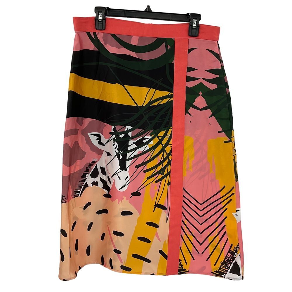 Fe Noel Womens Giraffe Print Skirt NWT Size Large (Z204)